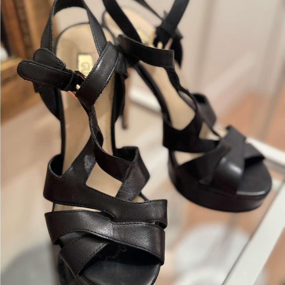 Guess Black Strappy Heels